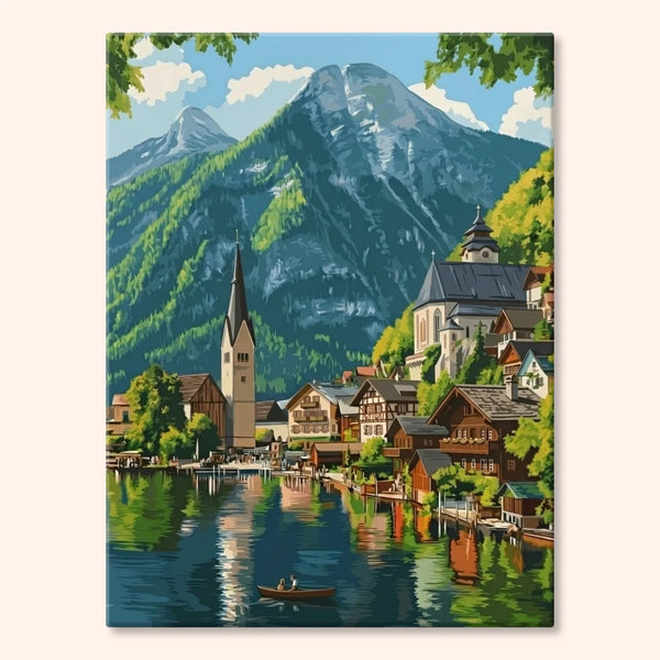 Alpejskie Miasteczko nad Jeziorem